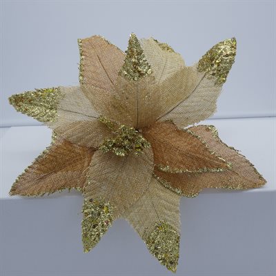 GOLD / JUTE POINSETTIA