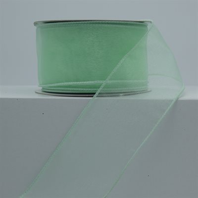 RUBAN BROCHÉ 2.5" BROCHÉ VERT MENTHE RUBAN BROCHÉ 2.5" BROCHÉ VERT MENTHE